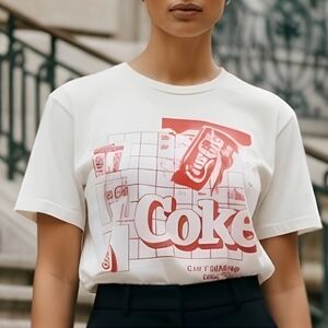 Coca-Cola Graphic Tee in Red and White Women's Teen Size XS NWOT